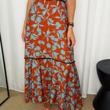 VESTIDO TELHA FOLHAS