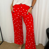 CALÇAS POLKA DOT VERMELHAS