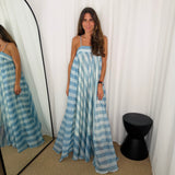 VESTIDO RISCAS AZUL CLARO