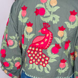 BOLERO VERDE COM BORDADOS