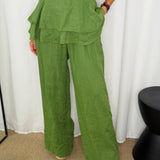 CONJUNTO TOP E CALÇAS LINHO VERDE