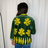 KIMONO VERDE COM BORDADOS