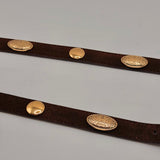 CINTO CASTANHO MEDALHAS DOURADAS