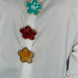 CAMISA BRANCA FLORES