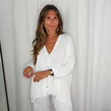 CARDIGAN MALHA FRIA BRANCO