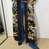 KIMONO COM BORDADOS CASTANHO