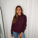 CAMISOLA MALHA DECOTE REDONDO BORDEAUX LARGA