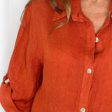 CAMISA LINHO TELHA