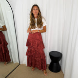 SAIA FOLHOS JACQUARD TELHA