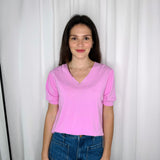 T-SHIRT MALHA FRIA ROSA
