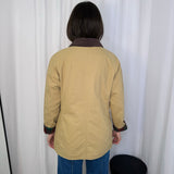 CASACO BEGE GOLA BOMBAZINE