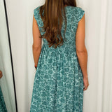 VESTIDO FLORES TURQUESA