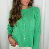 CARDIGAN ALGODÃO VERDE BANDEIRA