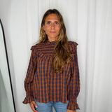 TÚNICA ESCOCÊS TELHA E AZUL
