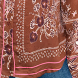 CAMISA FLUIDA CAMEL ESTAMPADO BANDANAS