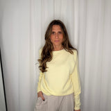 CAMISOLA MALHA DECOTE REDONDO AMARELO PASTEL