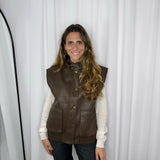 COLETE BIKER CASTANHO