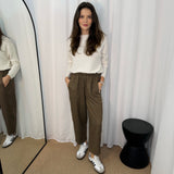 CALÇAS BAGGY BEGE MESCLADO