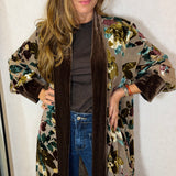 KIMONO COM BORDADOS CASTANHO
