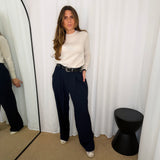 CALÇAS PREGA AZUL MARINHO