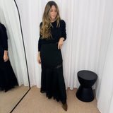 SAIA PRETA COM RENDA