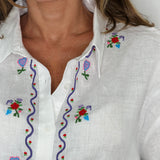 TÚNICA BRANCA COM BORDADOS