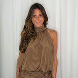 TOP HALTER CAMEL