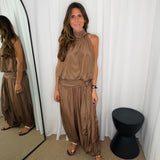 TOP HALTER CAMEL