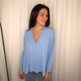 CARDIGAN MALHA FRIA AZUL CLARO