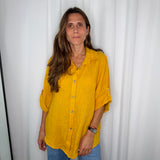 CAMISA LINHO MOSTARDA