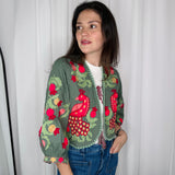 BOLERO VERDE COM BORDADOS