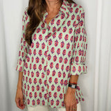 CAMISA VERDE ÁGUA ESTAMPADO