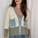 CARDIGAN CRU AZUL E VERDE