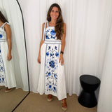 VESTIDO BRANCO BORDADOS AZUIS