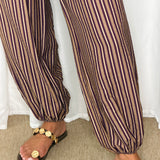 CONJUNTO TOP E CALÇAS RISCAS BERINGELA