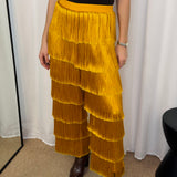 CALÇAS FRANJAS MOSTARDA