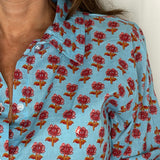 CAMISA AZUL ESTAMPADA