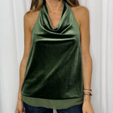 TOP HALTER VELUDO VERDE