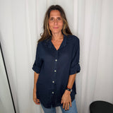 CAMISA LINHO AZUL MARINHO