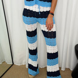 CONJUNTO CROCHET TOP E CALÇAS AZUL