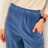 CALÇAS BAGGY VELUDO AZUL JEANS