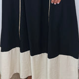 VESTIDO PRETO COM BARRA CRU