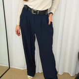 CALÇAS PREGA AZUL MARINHO