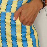 CALÇAS AMARELO E AZUL