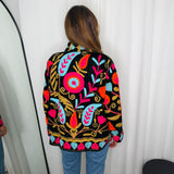 KIMONO VELUDO VERDE COM BORDADOS