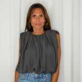 TOP ABALONADO COM OMBREIRAS CINZA