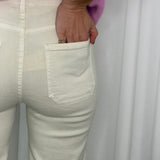 CALÇAS SARJA CRU COM ENTRANÇADO