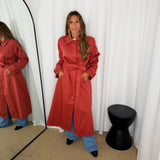 TRENCH COAT TELHA COM GOLA BORDADA