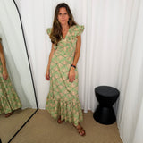 VESTIDO VERDE ESTAMPADO