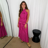 CONJUNTO ROSA E BORDEAUX